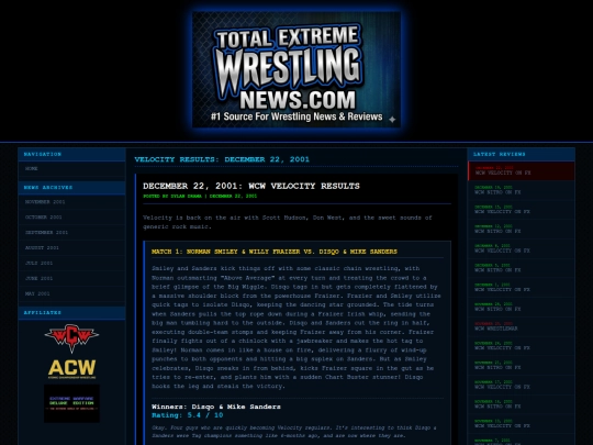 TEWNews/tewn122201velocity screenshot