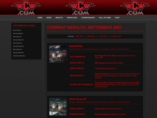 results2001september screenshot