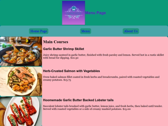 MenuPage screenshot