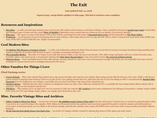 links screenshot
