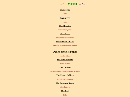 menu screenshot
