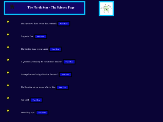 Science Page screenshot