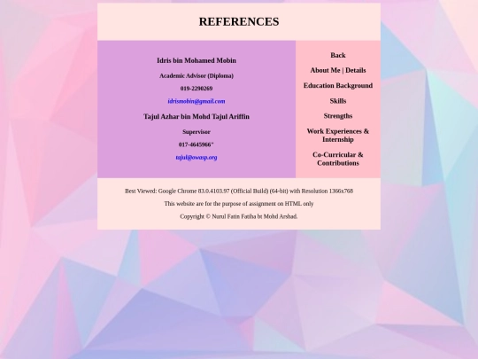 references screenshot