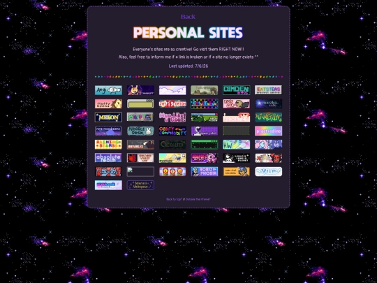 tinyspace/neighbors/personalsites screenshot