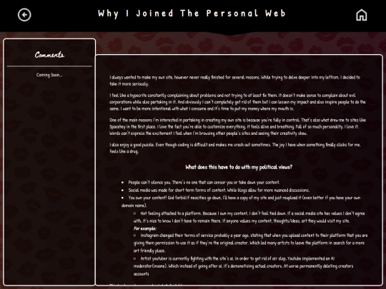 Blogs/Why I Joined The Personal Web screenshot
