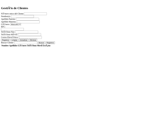 modules/moduloSoluciones/view_Clientes screenshot