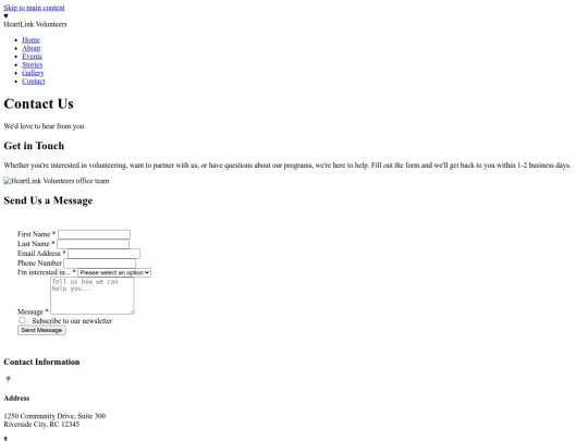 LexingVolunteerWebsite/contact screenshot