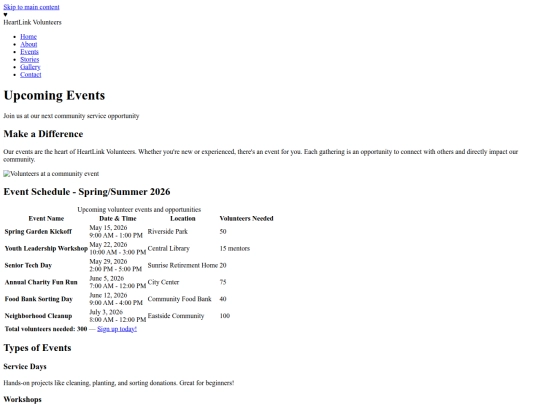 LexingVolunteerWebsite/events screenshot