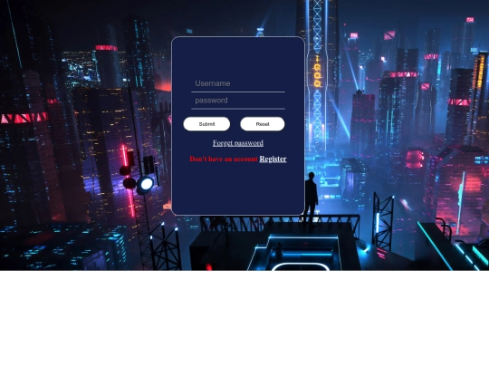 login form screenshot
