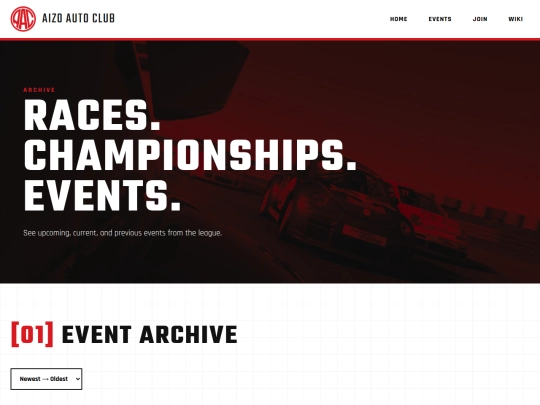 events screenshot