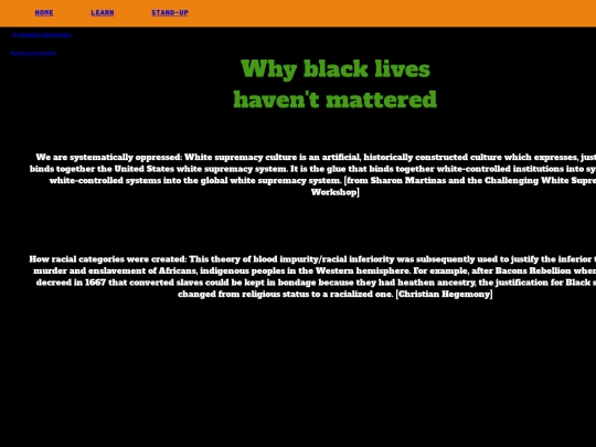 Oppresion page screenshot
