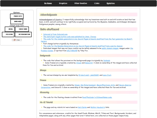 acknowledgments screenshot