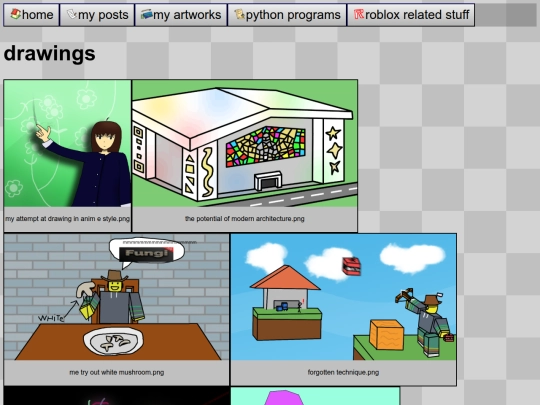artworks/drawings screenshot