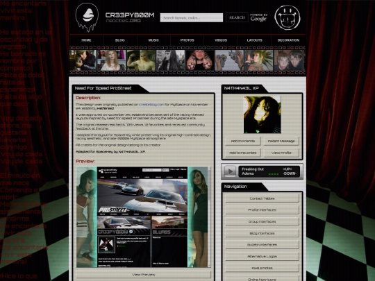 layouts/profile-interfaces/code/Need_For_Speed_ProStreet screenshot