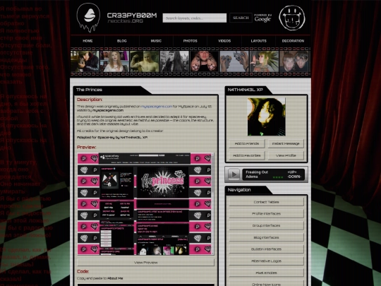 layouts/profile-interfaces/code/The_Princess screenshot