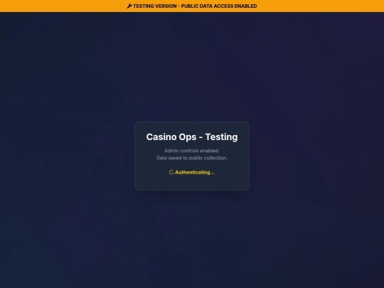 CasOpsSmartHub/Casino OPs Smart Hub V1.1 Testing screenshot
