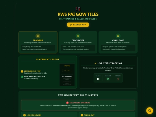 PG Tiles/RWS Pai Gow Tiles V1.0 (TRN) Infographic User Guide screenshot