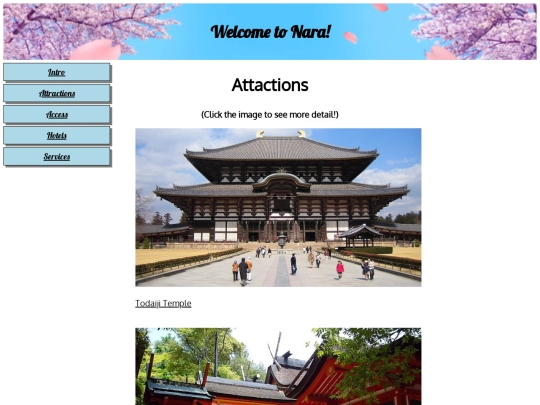 Nara's website/NARA_attactions screenshot