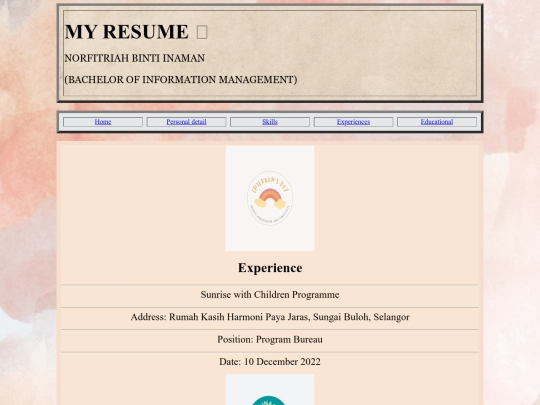 experiences screenshot
