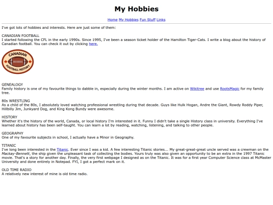 hobbies screenshot