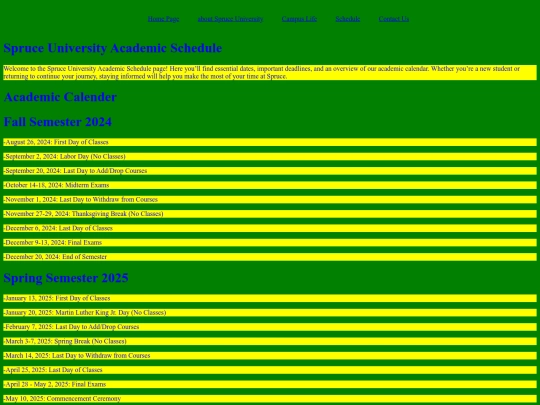 schedule screenshot