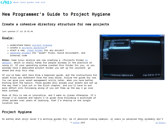 guides/microguides/project_hygiene screenshot