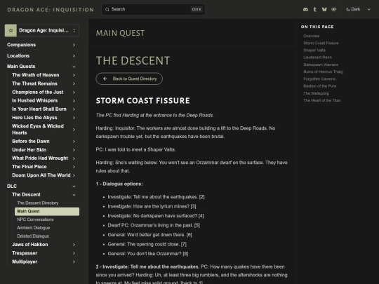 inquisition/transcripts/dlc/descent/main screenshot