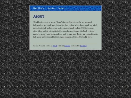 Blog/about screenshot
