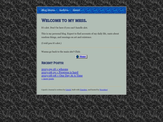 Blog screenshot