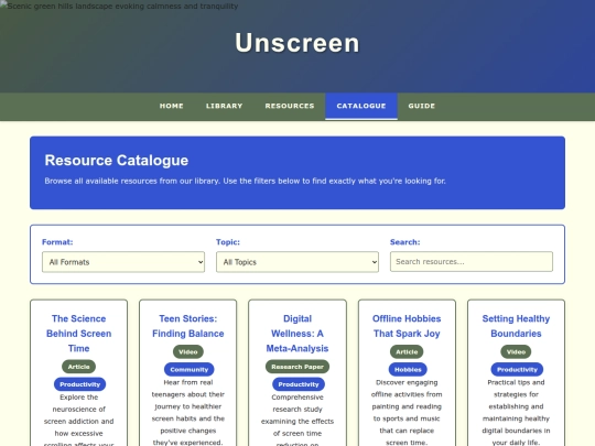 catalogue screenshot