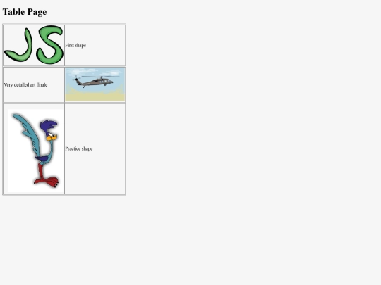 table screenshot