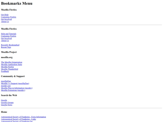 bookmarks screenshot