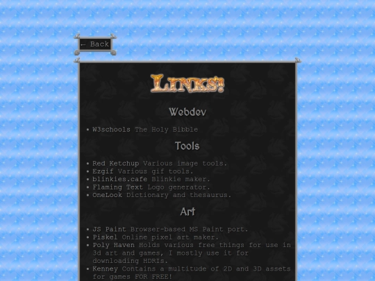 links screenshot
