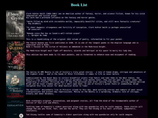 BookList screenshot