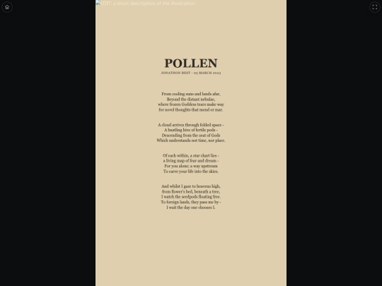 poetry/books/pollen screenshot