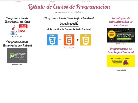 Proyecto_Cursos/menu screenshot
