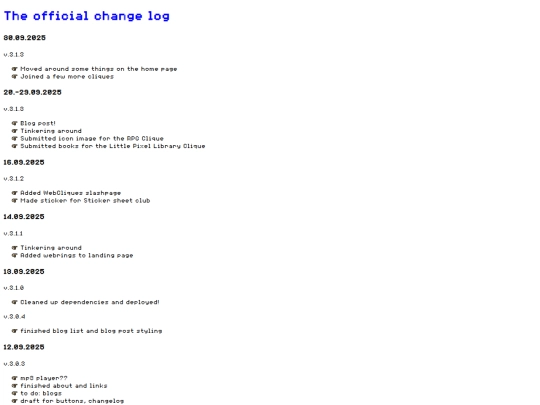 changelog screenshot