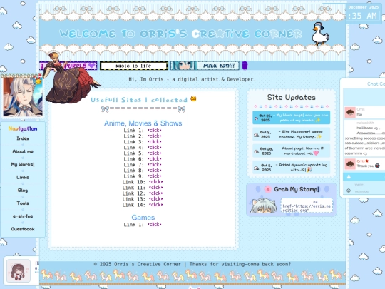 Links screenshot