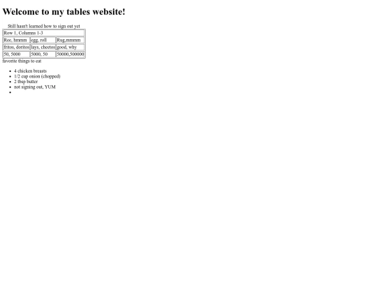 table screenshot