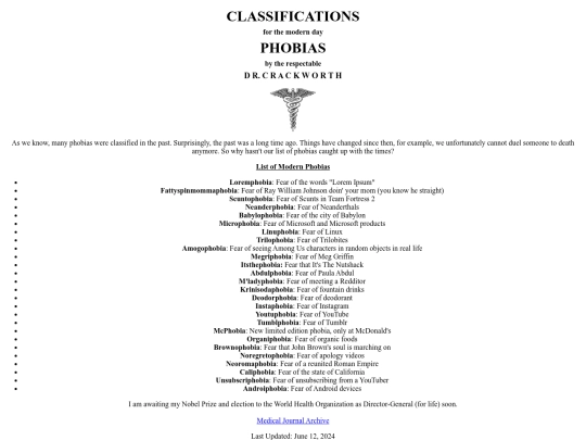 TheFunPages/ModernPhobias screenshot