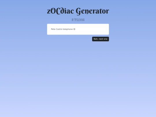 zOCdiac-generator screenshot