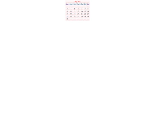 calendrier screenshot