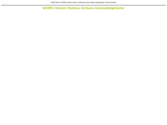 NCRR_archives/nav_acknowledgements screenshot