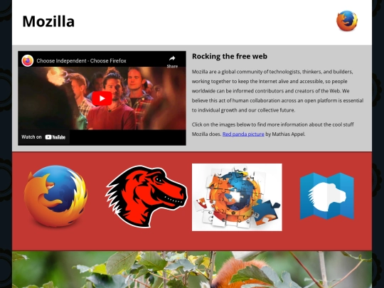 Pagina Mozilla screenshot