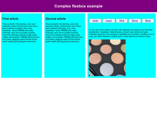 complex flexbox/blush screenshot