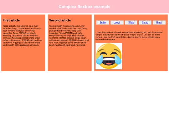 complex flexbox/laugh screenshot