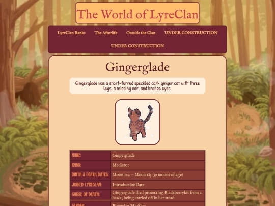 lyrecats/ginger screenshot