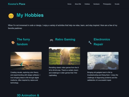 hobbies screenshot