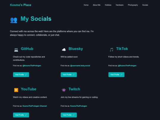 socials screenshot