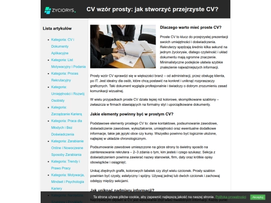 cv-wzor-prosty screenshot